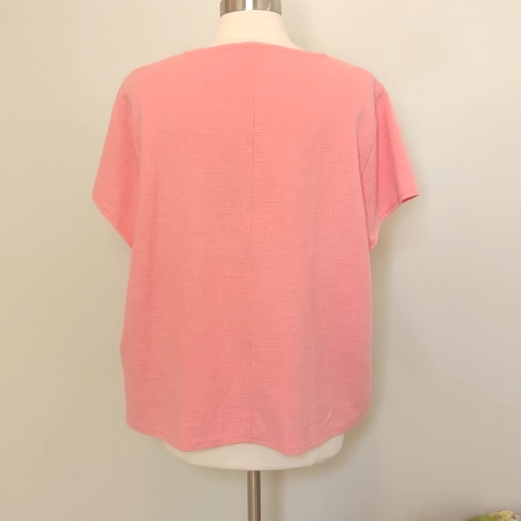 J.CREW Top 3X coral tie waist V-Neck Plus Size - Picture 4 of 7